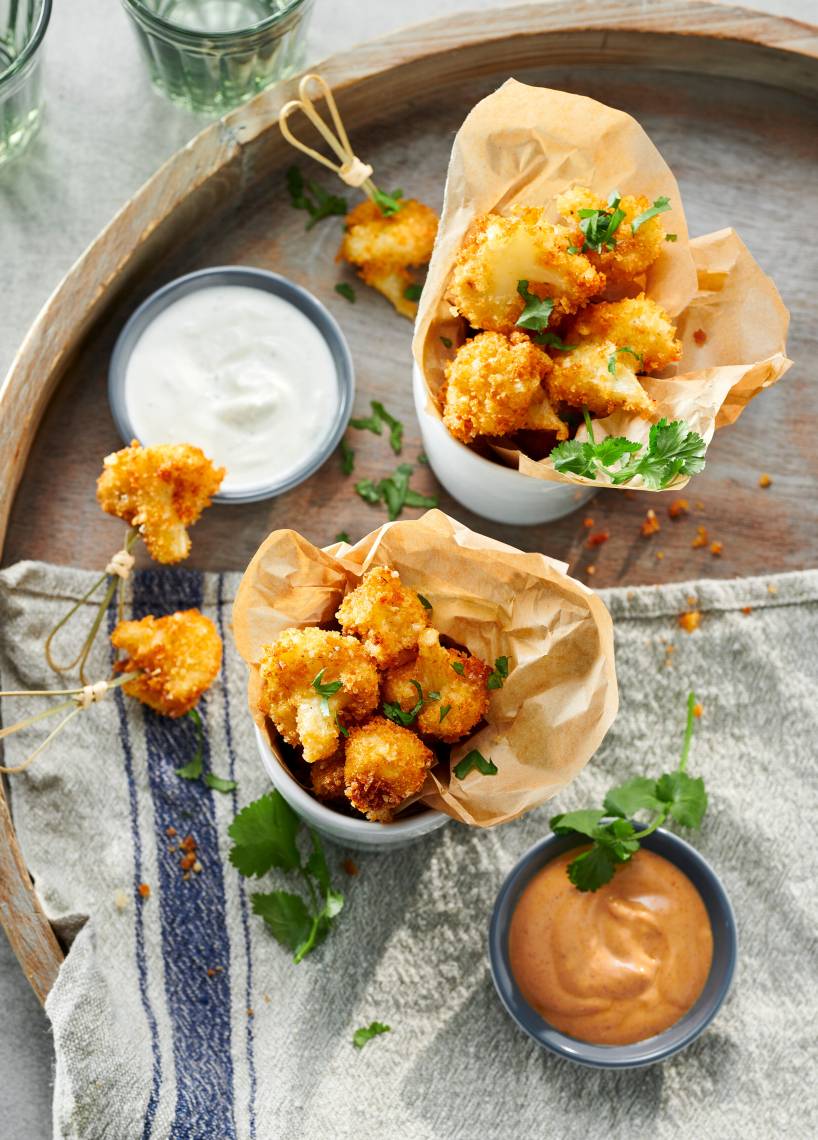 Blumenkohl-Bites mit 2-in-1-Dip