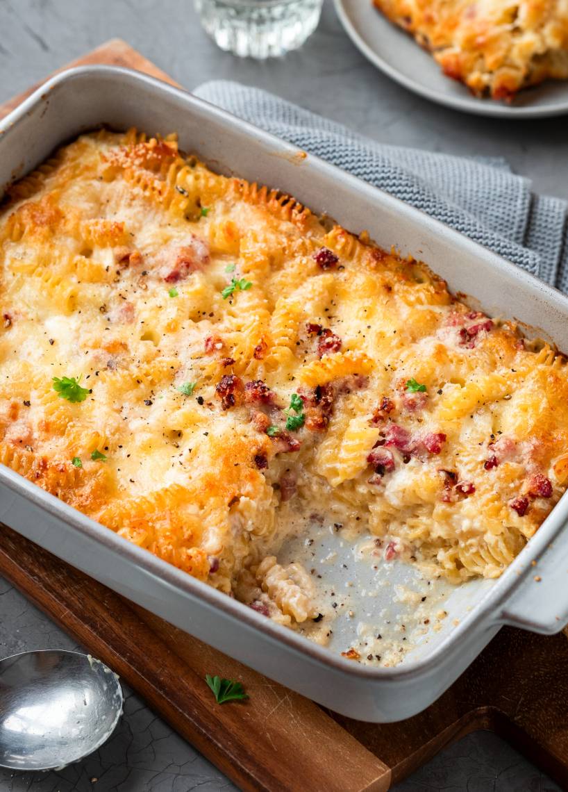 Carbonara-Auflauf ohne Vorkochen