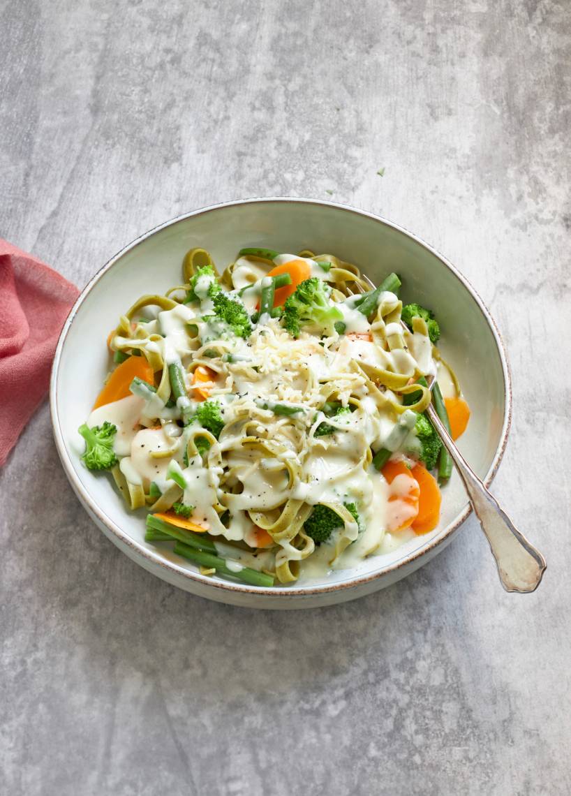 Gemüse-Pasta „Dreikäsehoch“