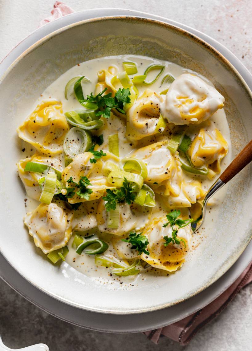 Käse-Lauch-Tortellini