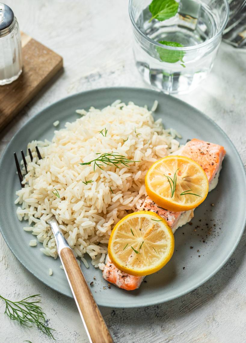 Lachs mit Reis