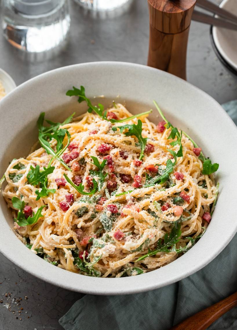 Spaghettisalat Carbonara