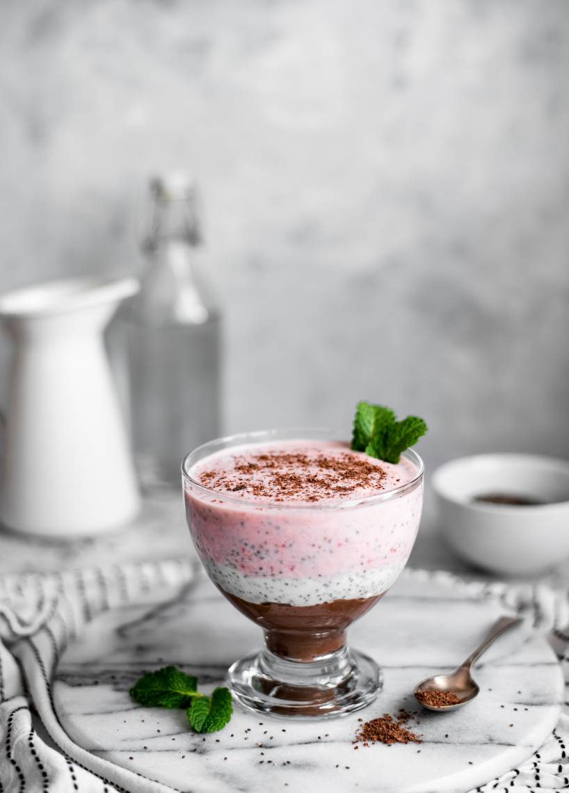 High Protein Chia-Pudding mit Schoko-Quark