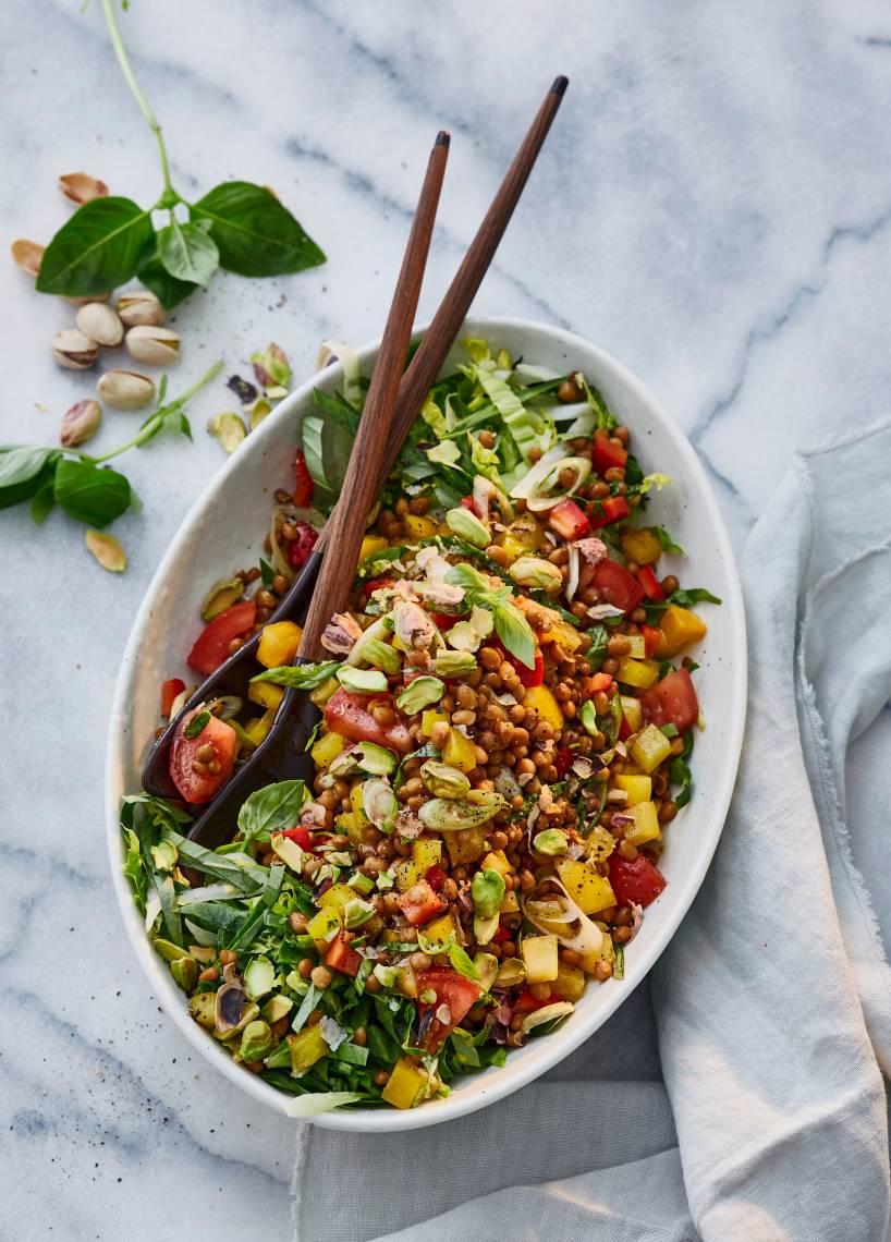 Linsensalat mit Pistazien