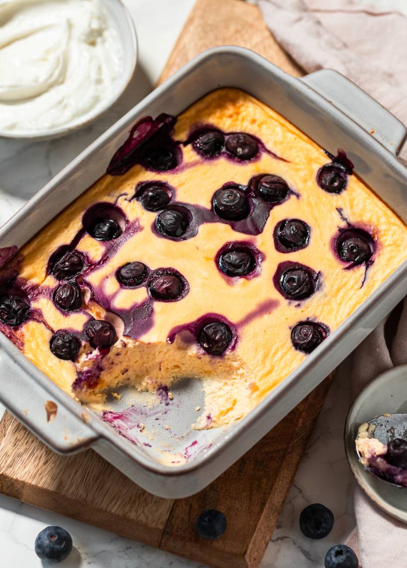 Quarkauflauf mit Blaubeeren