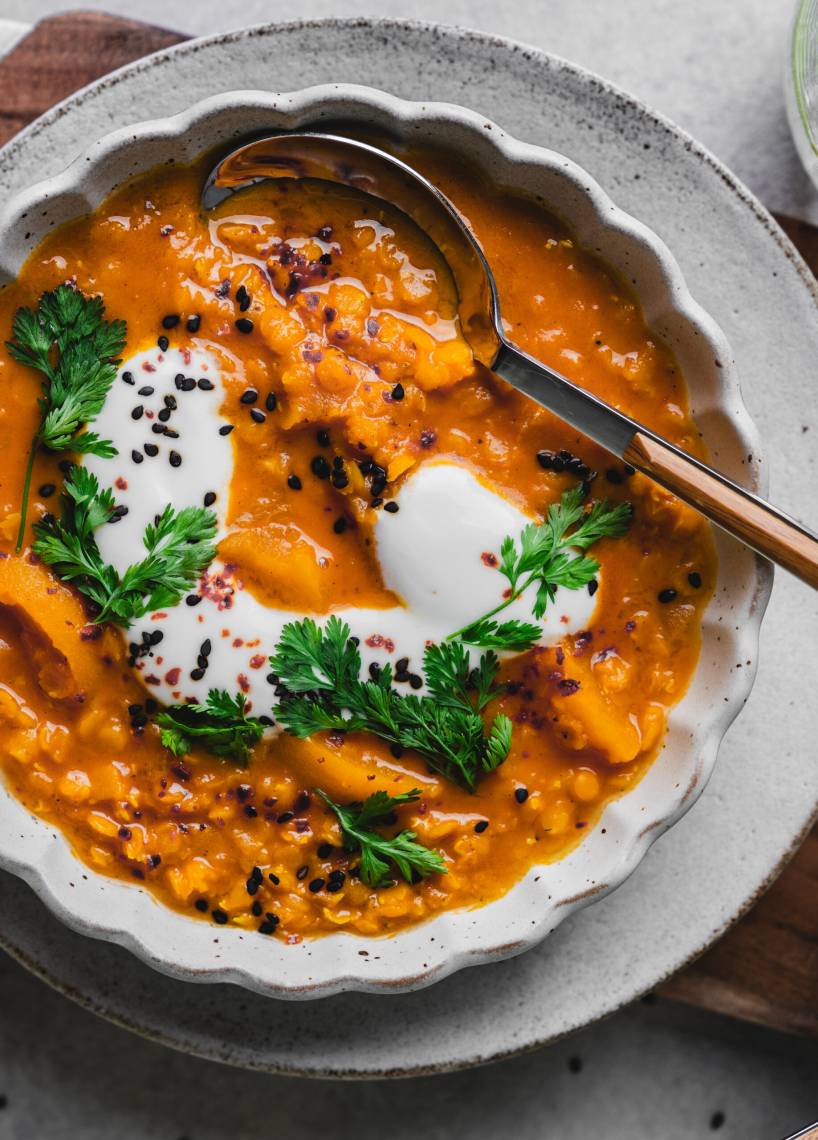 Indisches Lieblings-Dal mit Pfirsich