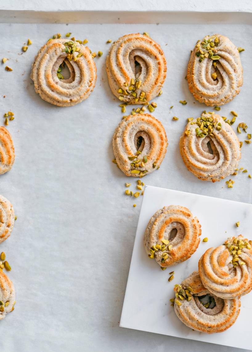 Vanille-Honig-Kringel mit Pistazien