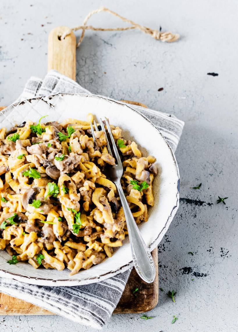 Spätzletopf mit Champignon-Rahmsoße Monsieur Cuisine