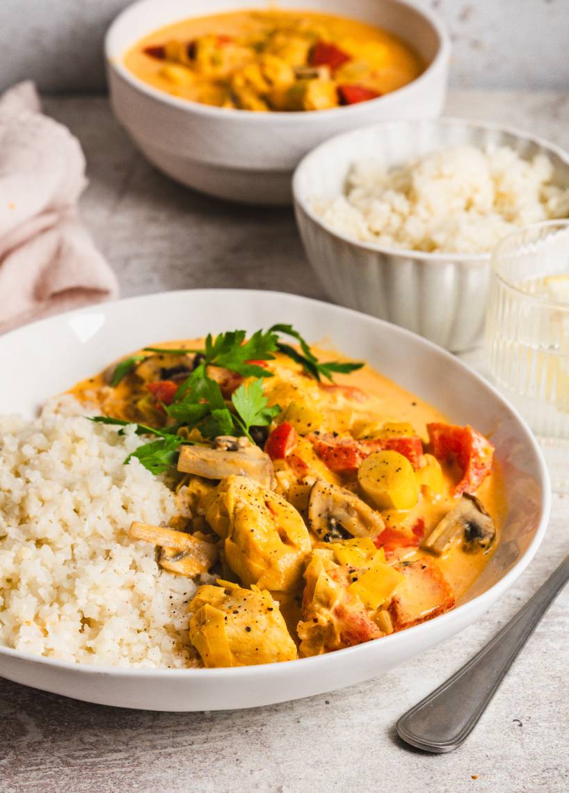 Hähnchen mit Schlemmersoße Low Carb