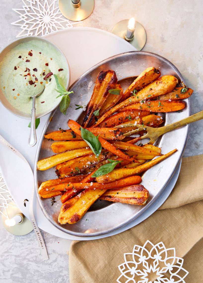 Ofenrüben mit Basilikum-Aioli